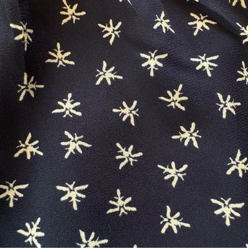 J Crew Mercantile Blue Dragonfly Print Navy White Midi Dress Size Large - Picture 8 of 14